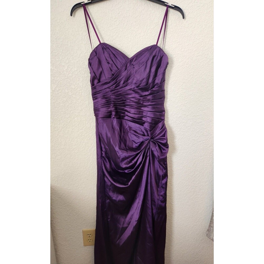 JUNO Dress Collection Womens Formal Pleated Prom Dress Gown Size L Purple New